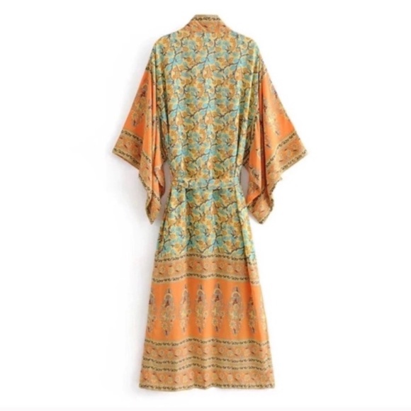 SOLD OUT Golden Fields Bohemian Kimono Wrap Robe - Picture 6 of 8